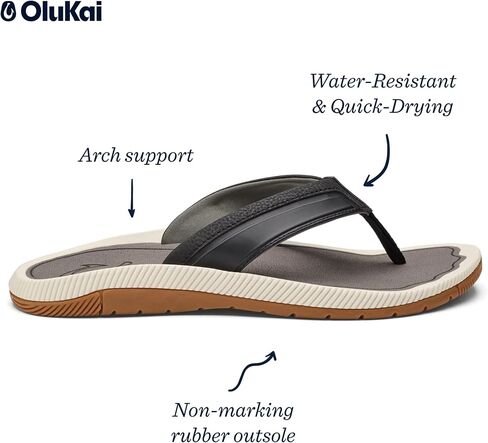 OLUKAI Kukulu Men's Beach Sandal, Water-Friendly Shoe & Wet Grip Soles, All-Day Wear & Comfortable Fit in Kuwait