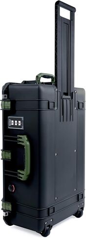 Pelican 1595 Case by ColorCase - Black - Large Sized Waterproof Case with Grey Padded Dividers & Mesh Lid Organizer - Red Handles & Latches in Kuwait