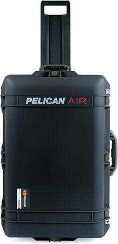 Pelican 1595 Case by ColorCase - Black - Large Sized Waterproof Case with Grey Padded Dividers & Mesh Lid Organizer - Red Handles & Latches in Kuwait