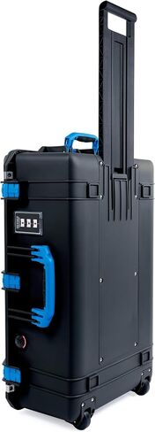 Pelican 1595 Case by ColorCase - Black - Large Sized Waterproof Case with Grey Padded Dividers & Mesh Lid Organizer - Red Handles & Latches in Kuwait