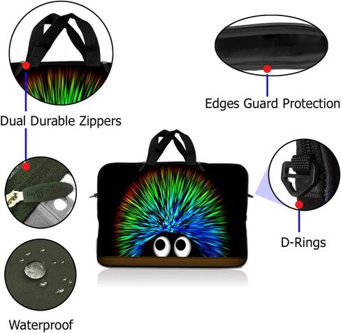 LSS 17-17.3" Laptop Sleeve Bag Compatible with Acer, Asus, Dell, HP, Sony, and More | Carrying Case Pouch w/Handle,Hedgehog in Kuwait