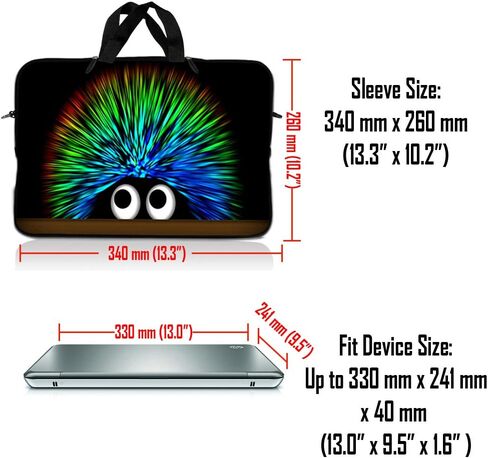 LSS 17-17.3" Laptop Sleeve Bag Compatible with Acer, Asus, Dell, HP, Sony, and More | Carrying Case Pouch w/Handle,Hedgehog in Kuwait