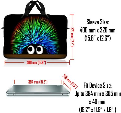 LSS 17-17.3" Laptop Sleeve Bag Compatible with Acer, Asus, Dell, HP, Sony, and More | Carrying Case Pouch w/Handle,Hedgehog in Kuwait