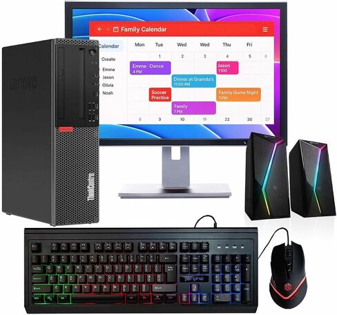 Lenovo M920S Windows 11 كمبيوتر سطح المكتب | 16 جيجابايت ذاكرة الوصول العشوائي + 500 جيجابايت SSD | Intel I5-8500 | 16 جيجابايت ذاكرة الوصول العشوائي + 500 جيجابايت SSD | wifi 6 AX200 + BT | 22 "LCD | لوحة مفاتيح RGB/الماوس + مكبرات صوت | المنزل أو المكتب in Kuwait