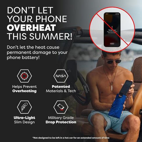 PHOOZY XP3 Thermal Phone Case with Patented Chromium Barrier - Insulated Pouch Extends Battery Life 4X in Hot Weather - Military-Grade Protection for Outdoor Adventures - Large Black in Saudi Arabia