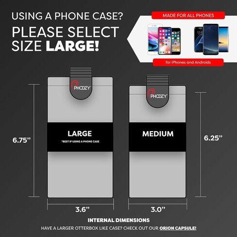 PHOOZY XP3 Thermal Phone Case with Patented Chromium Barrier - Insulated Pouch Extends Battery Life 4X in Hot Weather - Military-Grade Protection for Outdoor Adventures - Large Black in Saudi Arabia