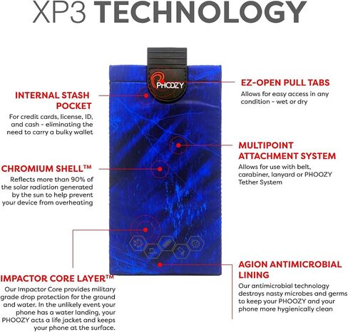 PHOOZY XP3 Thermal Phone Case with Patented Chromium Barrier - Insulated Pouch Extends Battery Life 4X in Hot Weather - Military-Grade Protection for Outdoor Adventures - Large Black in Saudi Arabia