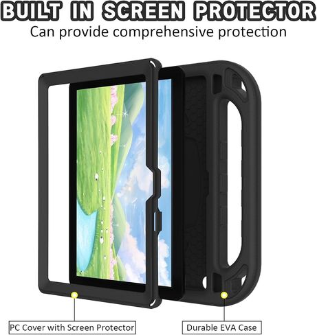 Menzo Fire HD 10 Tablet Case for Kids (الجيل الثالث عشر/الحادي عشر ، 2023/2021 الإصدار) ، واقي شاشة مضمّن مصنوعة من الصدمات الخفيفة الوزن مع حامل مقبض ، أزرق in Saudi Arabia