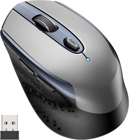 cimetech Wireless Mouse, Silent 2.4G Computer Mice Cordless with 3 Adjustable DPI,Ergonomic Mouse for Laptops, Desktops,PC, Notebook,ChromeBook, Galaxy Book,-Grey in Saudi Arabia