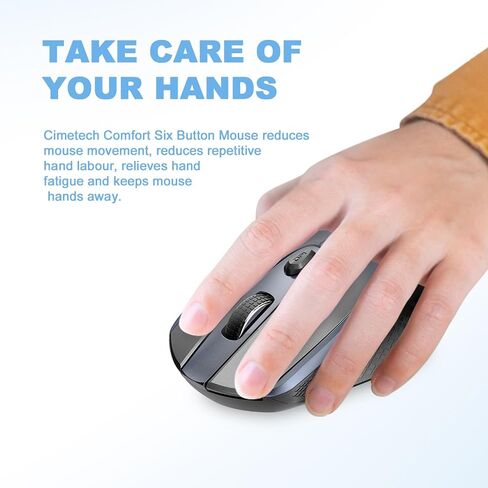 cimetech Wireless Mouse, Silent 2.4G Computer Mice Cordless with 3 Adjustable DPI,Ergonomic Mouse for Laptops, Desktops,PC, Notebook,ChromeBook, Galaxy Book,-Grey in Saudi Arabia