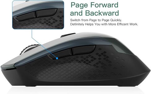 Cimetech Wireless Ergonomic Mouse, 2.4G Computer Optical, 6 Buttons, Silent With USB Receiver, 3 Adjustable DPI for Laptop, Desktop, Mac, PC - Dark Green in Saudi Arabia