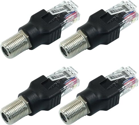 2 PCS RF to RJ45 محول محول ， محور إلى Ethernet Adapter Coax Rf Femple to RJ45 Male Converter لاختبار الخط (Orange) in Saudi Arabia