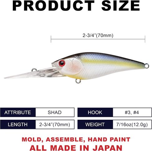 LUCKY CRAFT Slim Shad D-9, Freshwater Lake Bass Fishing Bait in Saudi Arabia