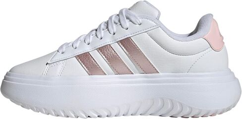 adidas Women's Grand Court Platform Sneaker, Off White/Charcoal/Wonder White, 6 in Saudi Arabia