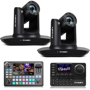 Fomako AI Auto Tracking HDMI PTZ Camera ، 20x البصرية (2pcs) ، بالنسبة للكنيسة ، غرف تبادل اللغة البث المباشر والبث المباشر (FMK12UH Pro-Bx2+KC602+KC606)