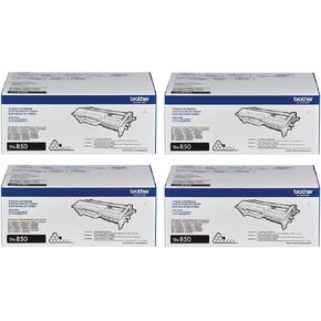 Brother Genuine High Yield Black Toner Cartridge 4-Pack, TN850, Replacement Black Toner, Page Yield Up to 8,000 Pages Each