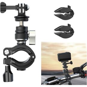 Bike Motorcycle Handlebar Mount with Metal Ball Head 1/4" Screw for GoPro Max Hero 13 12 11 10,DJI Osmo,Procket 2/3,Insta360 X5 X4 X3 GO 3 Ace Pro Camera Clamp