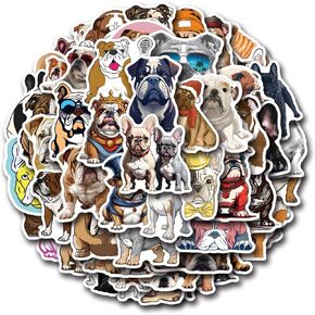 110 Pcs French Bulldog Stickers Pack for Kids Teens Adults, Cute Bulldog Stickers Funny Dog Waterproof Vinyl Stickers and Decals for Luggage Computer Skateboard Phone Guitar Bulldog Party Favors