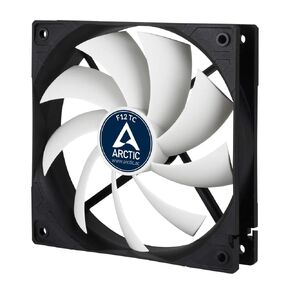ARCTIC F12 TC - 120 mm Case Fan with Temperature Control, Quiet Motor, Computer, Fan Speed: 300-1350 RPM - Black, White