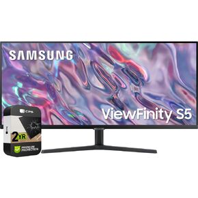 SAMSUNG LS34C502GANXZA 34 inch ViewFinity S50GC Series 1440p HDR Ultrawide Monitor (Renewed) Bundle with 2 YR CPS Enhanced Protection Pack