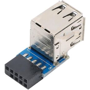 ADDn Card 2 Port 9PIN Female to 2 USB 2.0 Female Connector Card Reader PC Motherboard USB Expansion Adapter Computer Accessories