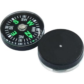 15Pcs 20mm Mini Pocket Compass Bulk, Button Compass Accessories for Kids Outdoor Hiking Survival（Black）