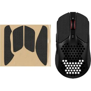 kwmobile Mouse Grip Tape Compatible with Kingston Pulsefire Haste 1 Grip Tape - Non-Slip Faux Leather - Black