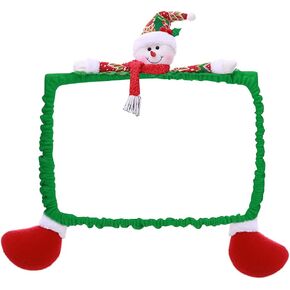 Computer Monitor Cover 19-27inch 3D Christmas Cartoon Display Frame Protector (B)