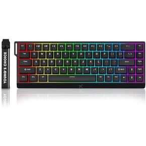 MCHOSE ACE 68 Magnetic Switch RGB Gaming Keyboard,60% Hall Effect Rapid Trigger Adjustable Actuation Hot Swap Wired Mechanical Keyboard with Side Printed Keycaps PC/Mac Gamer (Black-TTC Switch)