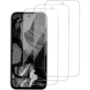 3 Pack for Google Pixel 8a Tempered Glass Screen Protector, Scratch-Proof, GKV4X Bubble-Free,HD Transparent, 9H Hardness,Bubble Free,Case Friendly