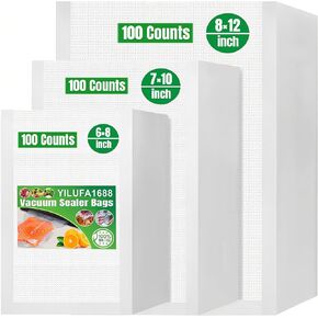 300 PCS الفراغات الفراغات الأكياس للطعام (6 × 8،7x10