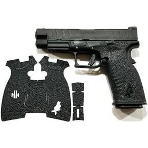 GealitGrips Gun Gun Tape متوافق مع Springfield XDM Elite الكامل بحجم 10 مم / 45 ACP - شريط قبضة مسدس مطاطي أسود محكم ، التثبيت السهل ، إكسسوارات الأسلحة ، مملوكة للمخضرم ، مصنوعة في الولايات المتحدة الأمريكية