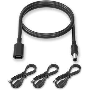 2.5mm to USB Female Input to 5.5x2.5mm Power Charge Cable,USB C to USB Adapter Power Charging Cord for Webcam Router, IP Camera, Electric Toothbrush, LED Strip Light