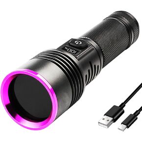 مصباح يدوي الأشعة فوق البنفسجية ضوء الأسود ، 100 LED ضوء الفلاش الأسود للكشف عن بول الكلب/القط ،