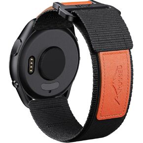 ANCOOL for Garmin Venu 3/Venu 2 Watch Band/Vivoactive 4/Forerunner 265/255 Band, 22mm Nylon Watch Band for Galaxy Gear S3 Frontier/Watch 3 45mm/Watch 46mm Bands for Men Women, Black/Green