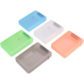Angoily 5pcs 3.5inch External HDD Hard Case Portable Hard Drive Protector Snap Lock Label