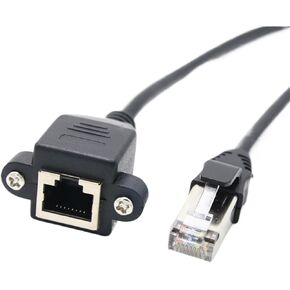 30/60/100CM 8P8C FTP RJ45 Male to Female 100M/1000M Speed Cat5 Cat6e Screw Panel Mount Ethernet LAN Network Extension Cable(CAT5E,70R_100CM)