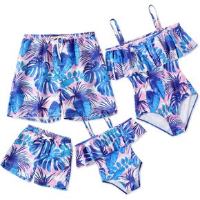 IFFEI Mommy and Me Swimsuit Pineapple Printed One Piece Family Matching Swimwear Boys 4-5 Years in Saudi Arabia