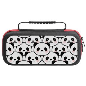 FunnyStar Cute Cartoon Panda Pattern Printed Carrying Case Storage Bag For Nintendo Switch Lite & Accessories Travel Portable,white,One size(FunnyStar)