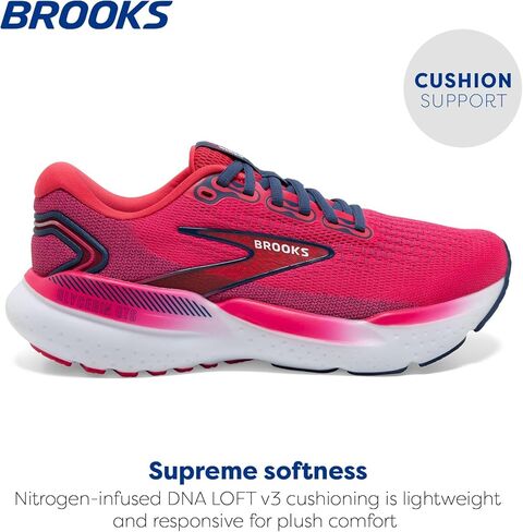 Brooks Women’s Glycerin GTS 21 Supportive Running Shoe - Cloud/Black/Pink - 11 Medium in Saudi Arabia
