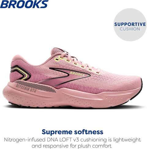 Brooks Women’s Glycerin GTS 21 Supportive Running Shoe - Cloud/Black/Pink - 11 Medium in Saudi Arabia