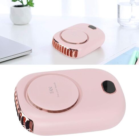 Mini Electric Fan Portable USB Charging Neck Hanging Bladeless Fan for Outdoor Sports Travel (Pink) in Saudi Arabia