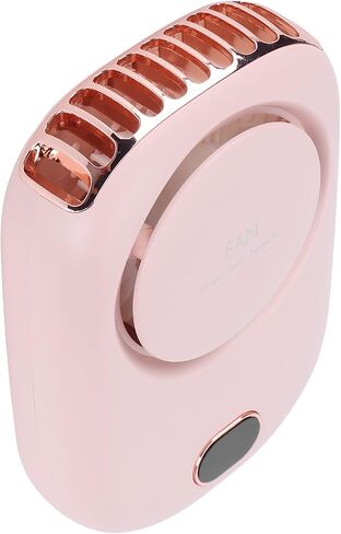 Mini Electric Fan Portable USB Charging Neck Hanging Bladeless Fan for Outdoor Sports Travel (Pink) in Saudi Arabia