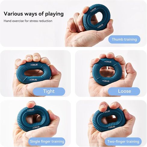 Hand Grip Strengthener, Grip Strength Trainer, Fingers Exerciser - Silicone Rings for Muscle Training Sports Rock Climbing Finger Rehabilitation Training,Hand & Wrist Muscles Trainer Stress Relief,5 Resistance Levels(3 PCS) in Saudi Arabia