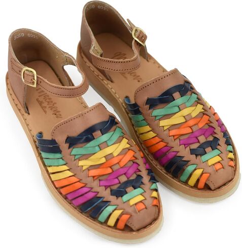 Macarena Collection Womens Shoes Leather Sandals Ankle for Women | Huarache Handmade Mexican Sandals Women | Comfortable & Stylish Womens Sandals 3050 Ankle Strap in Saudi Arabia