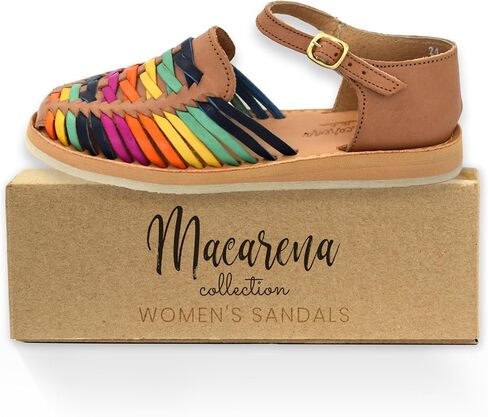 Macarena Collection Womens Shoes Leather Sandals Ankle for Women | Huarache Handmade Mexican Sandals Women | Comfortable & Stylish Womens Sandals 3050 Ankle Strap in Saudi Arabia