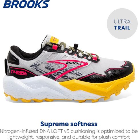حذاء الجري Caldera 7 Trail للسيدات من Brooks - معطف طاووس/قلعة/صني ليموني - 9 متوسط in Saudi Arabia