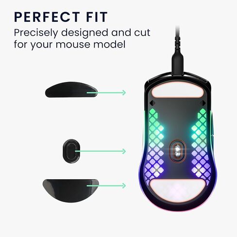 kwmobile mouse feet استبدال متوافق مع steelseries aerox 3 computer mouse skates kyser - Black in Kuwait