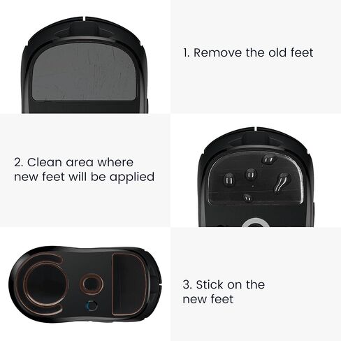 kwmobile mouse feet استبدال متوافق مع steelseries aerox 3 computer mouse skates kyser - Black in Kuwait