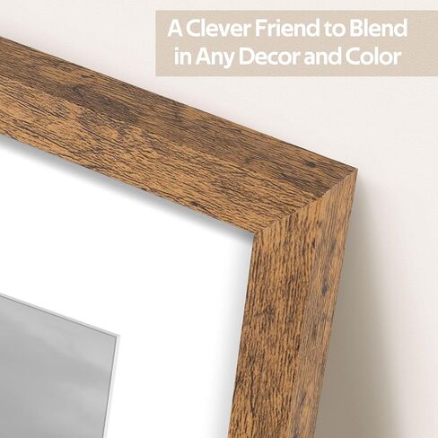 Space Art Deco 9x12 Picture Frame for 6x8 with Mat or 9x12 without Mat - Engineered Wood Photo Frame with Plexiglass - Wall Mounting Photo Frames for Wall or Tabletop Display - Set of 4 in Kuwait